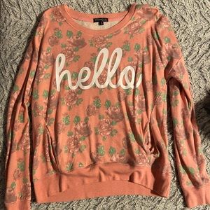 “hello” sweater